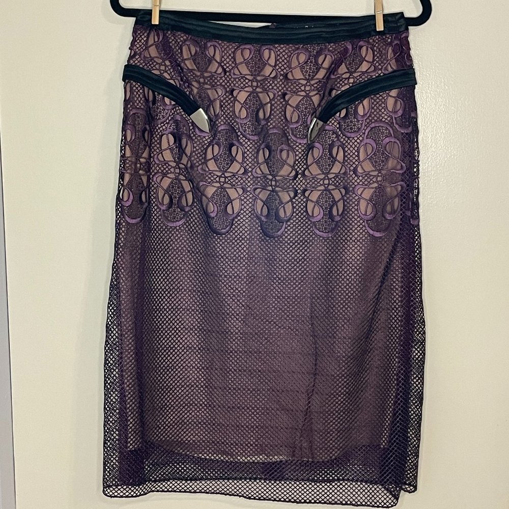 Marios Schwab Guipure Lace Pencil Skirt